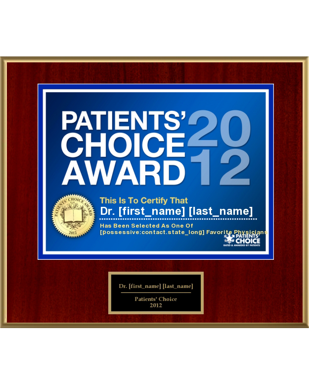 Patients Choice Award 2012 - Favorite Physician